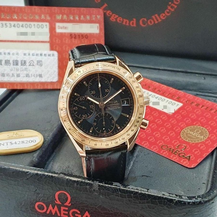 【大眾名錶】OMEGA歐米茄 323.53.40.40.01.001 超霸系列 黑面盤 18K玫瑰金 2013/02台灣AD B1188-1