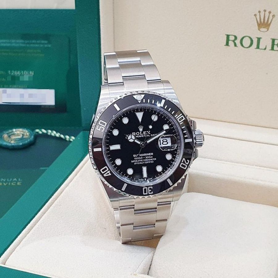 【大眾名錶】ROLEX 勞力士126610LN Submariner 2021/12綠卡 熱門新款 黑水鬼 陶瓷圈 部分原廠膠膜 B1071-1