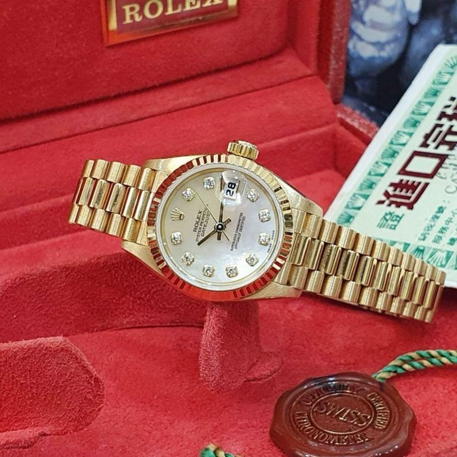 【大眾名錶】 Rolex勞力士69178 Datejust 蠔式女錶 台灣保單 市場罕見 貝殼十鑽面 大眾名錶B1321-3