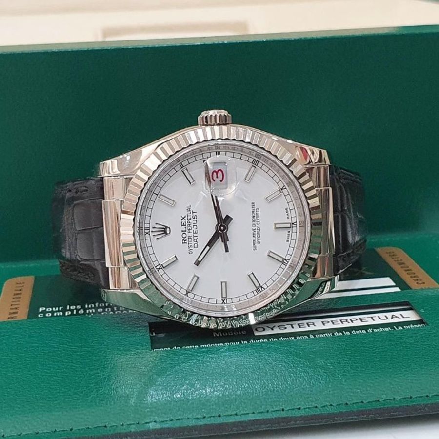 【大眾名錶】ROLEX 勞力士 116139 DateJust 蠔式日誌 18白K金 白色面盤 紅字 大眾名錶B1237-1