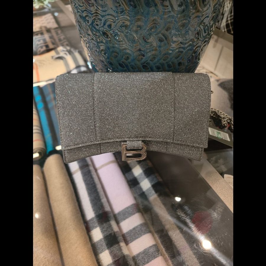 Balenciaga閃銀色斜挎包-0