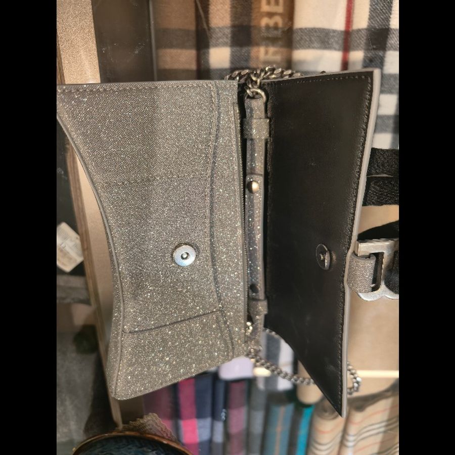 Balenciaga閃銀色斜挎包-3