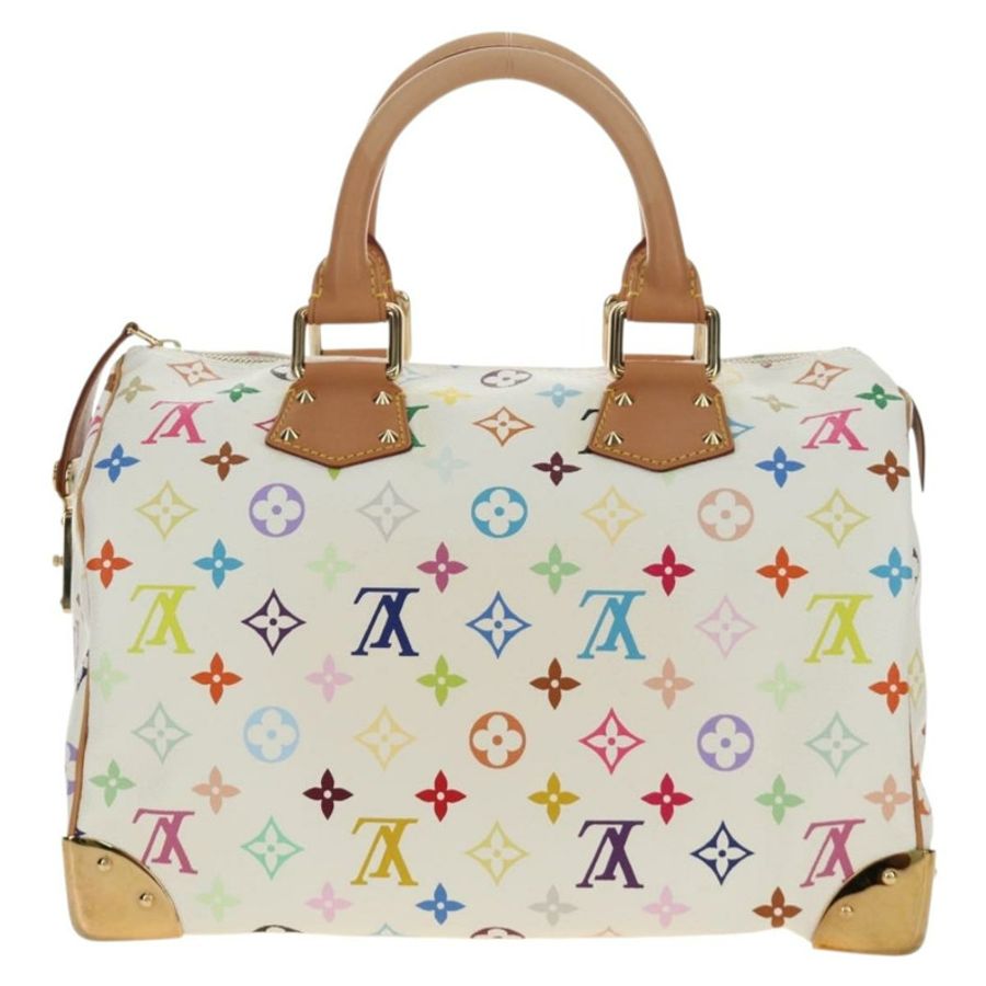 【日本直送】路易威登 Monogram Multicolor Speedy 30 手袋 白色 Bron M92643 正品 184572SAM-1