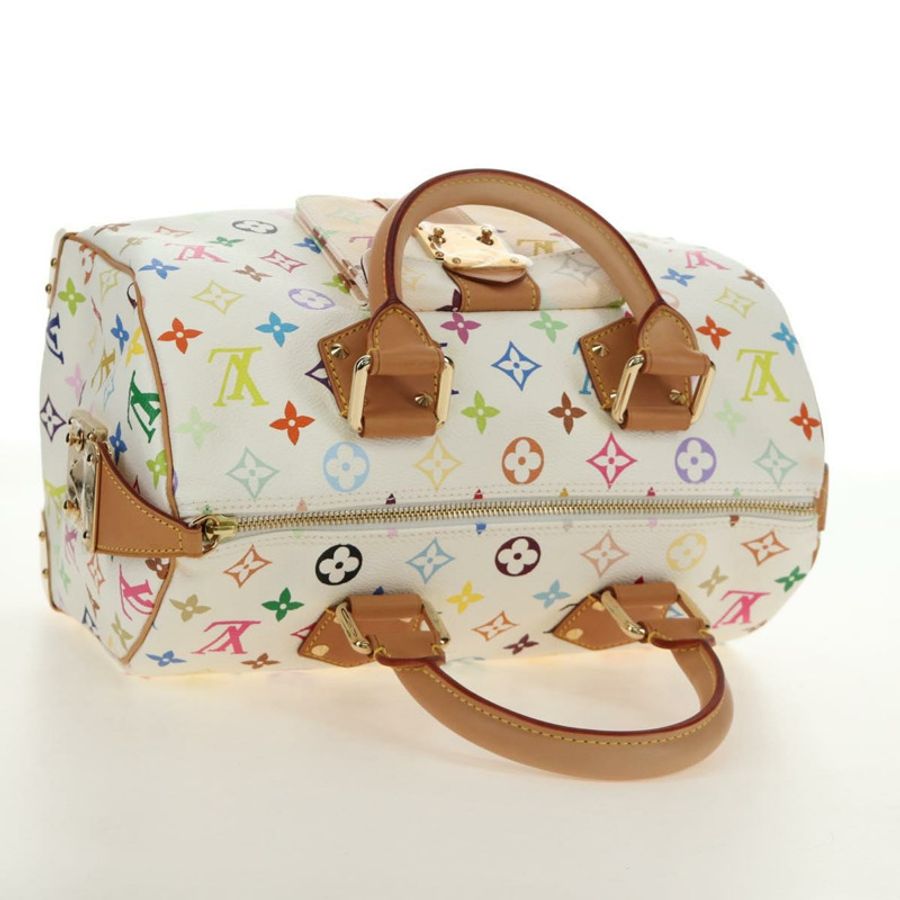【日本直送】路易威登 Monogram Multicolor Speedy 30 手袋 白色 Bron M92643 正品 184572SAM-5