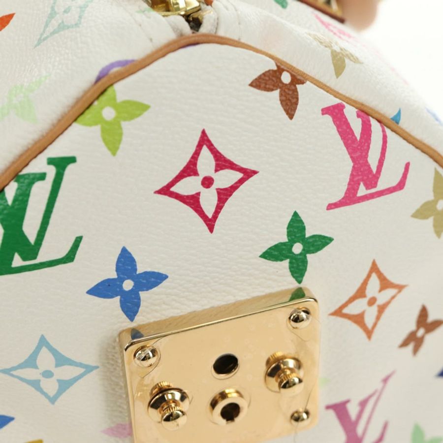 【日本直送】路易威登 Monogram Multicolor Speedy 30 手袋 白色 Bron M92643 正品 184572SAM-22