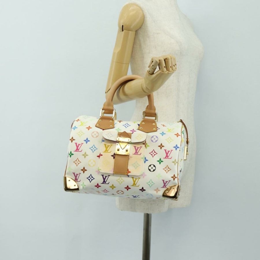 【日本直送】路易威登 Monogram Multicolor Speedy 30 手袋 白色 Bron M92643 正品 184572SAM-28