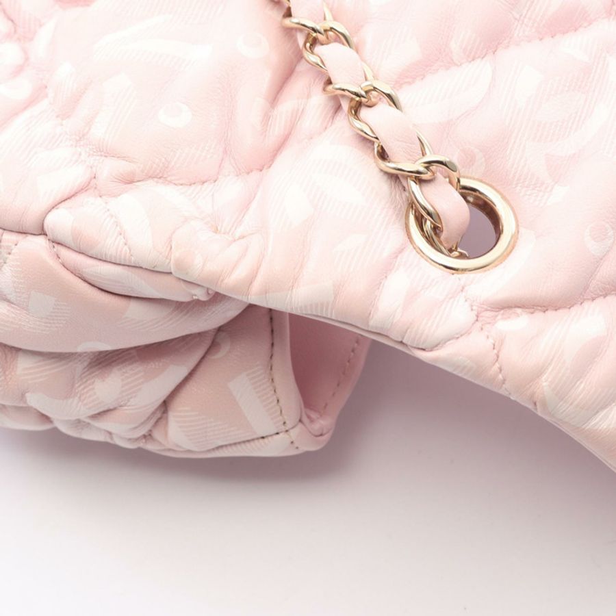 香奈兒 (CHANEL) Matelasse CocoNeige 斜挎單肩包,羊皮材質,粉紅色,二手,金色五金配件。-5