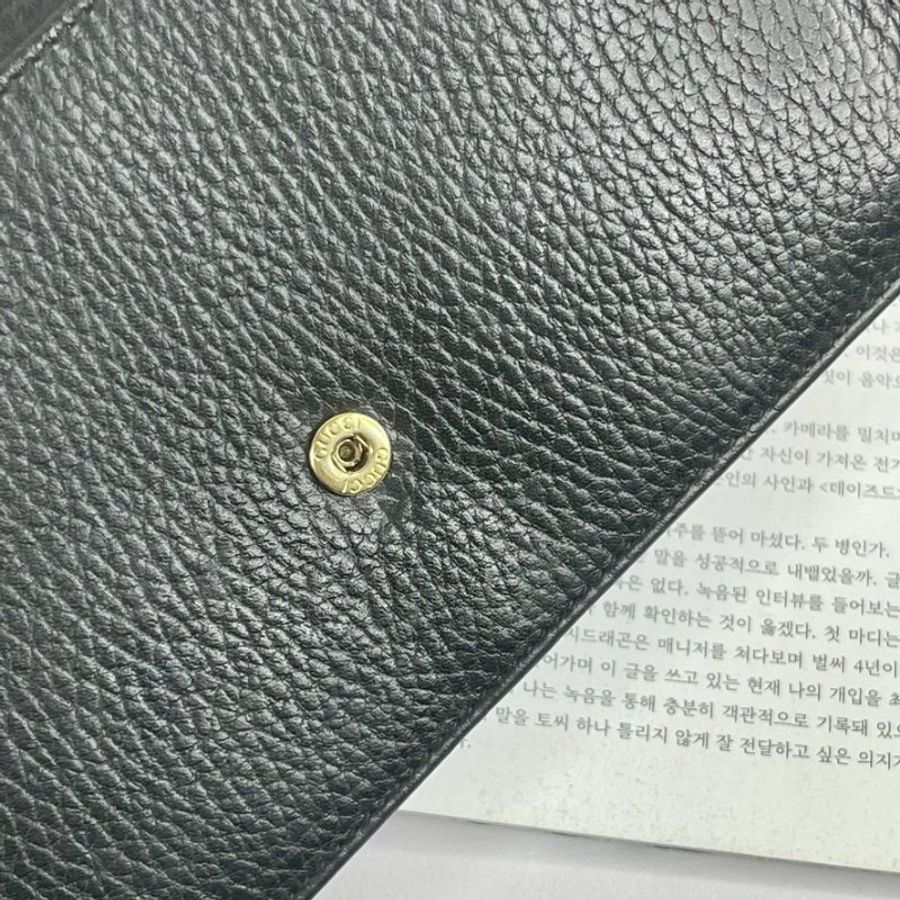 GUCCI 荔枝皮雙G WOC 黑色-6