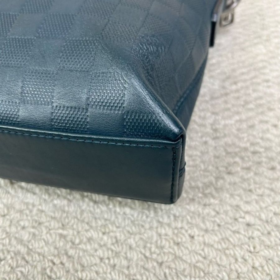 LV路易威登藍色棋盤格公文包 無肩帶-24