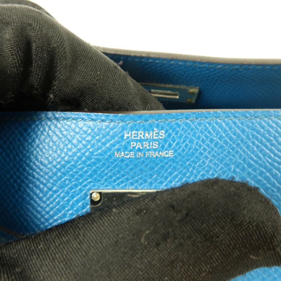 HERMES Epsom皮革Kelly Wallet長錢包Bleu Izmir-5