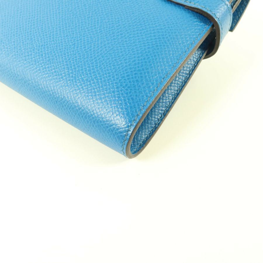 HERMES Epsom皮革Kelly Wallet長錢包Bleu Izmir-12