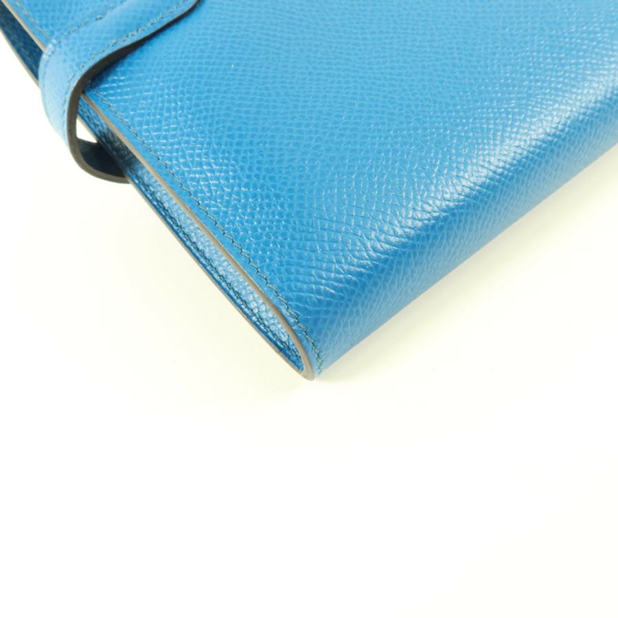HERMES Epsom皮革Kelly Wallet長錢包Bleu Izmir-13