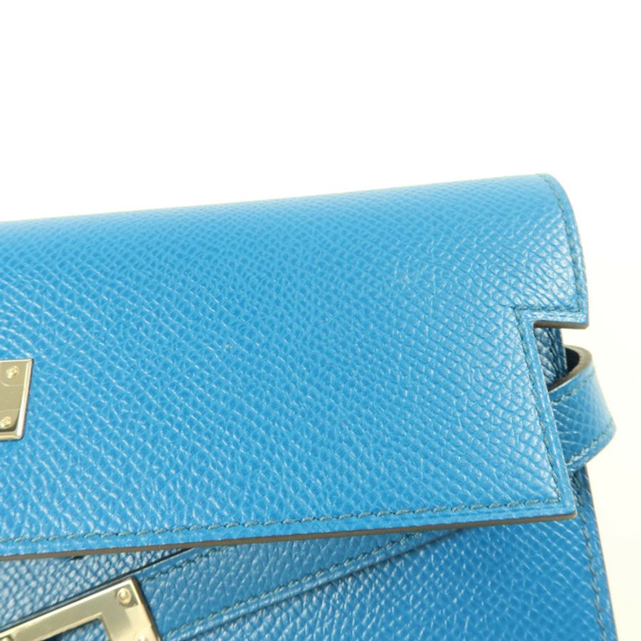 HERMES Epsom皮革Kelly Wallet長錢包Bleu Izmir-14