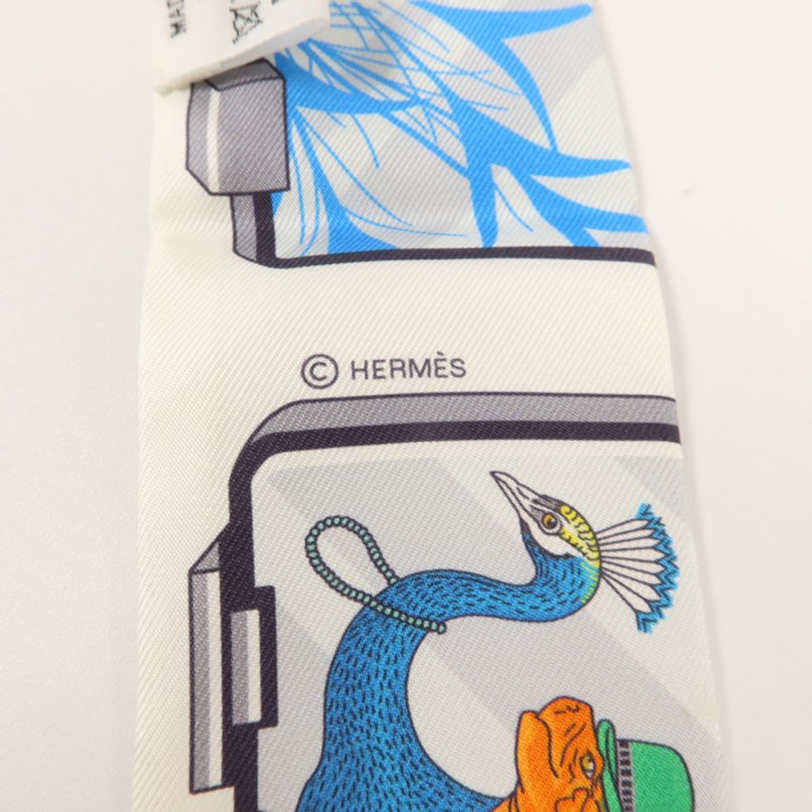 HERMES 絲質Twilly絲巾-5