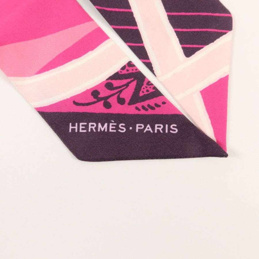 HERMES 絲質Twilly絲巾-4