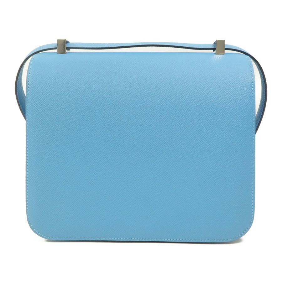 HERMES Epsom皮革Constance 24肩背袋Bleu Du Nord/Rouge de Coeur-1