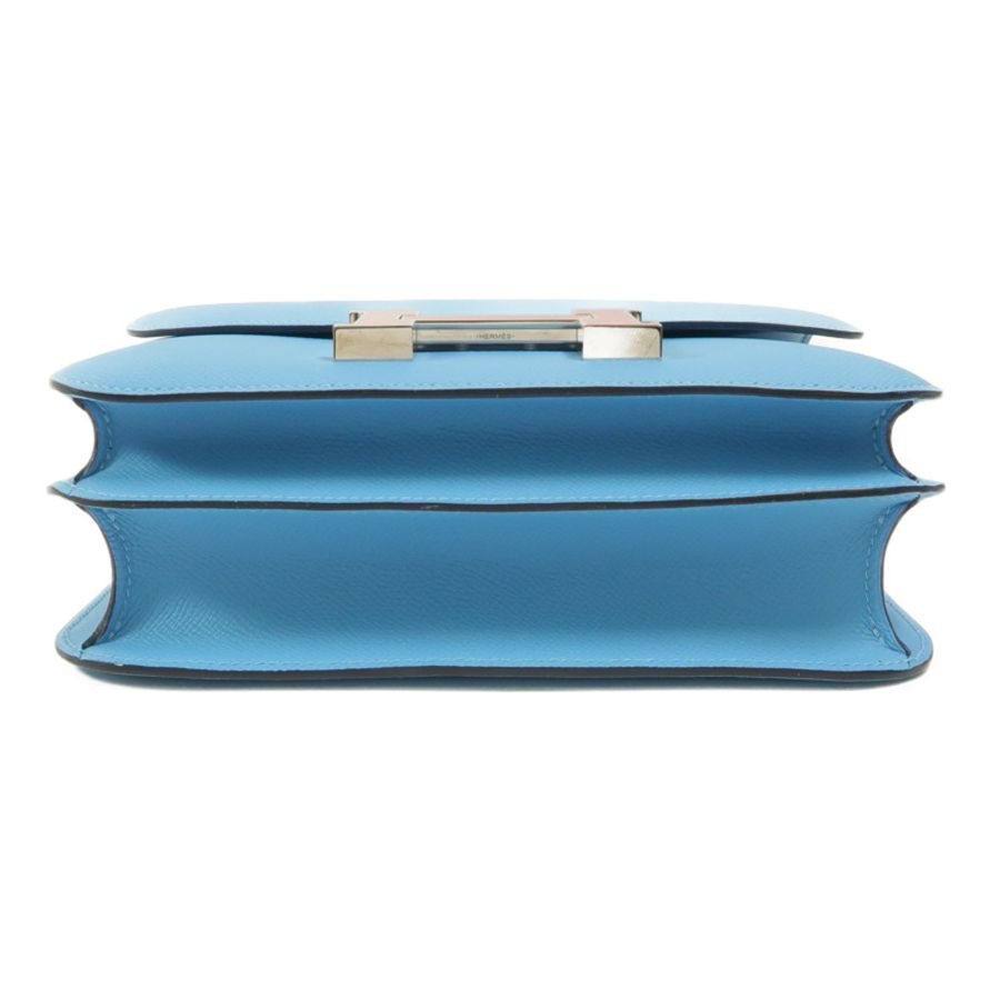 HERMES Epsom皮革Constance 24肩背袋Bleu Du Nord/Rouge de Coeur-3