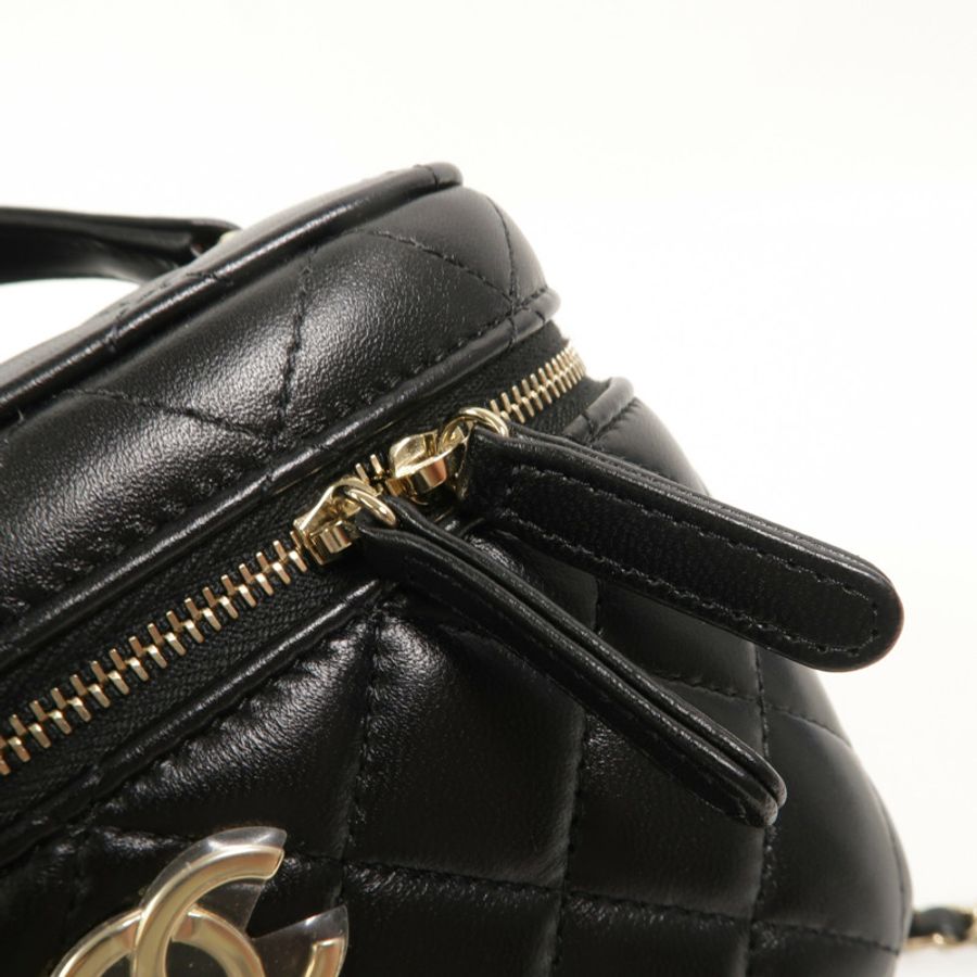 CHANEL 羊皮皮革Vanity Case With Top Handle鏈帶手挽肩背兩用袋-16