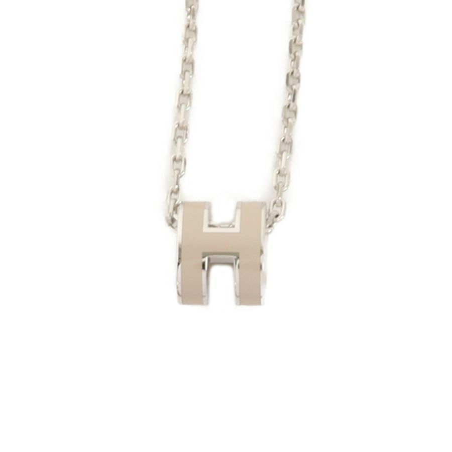 HERMES 金屬Mini Pop H項鍊Marron Glace-1