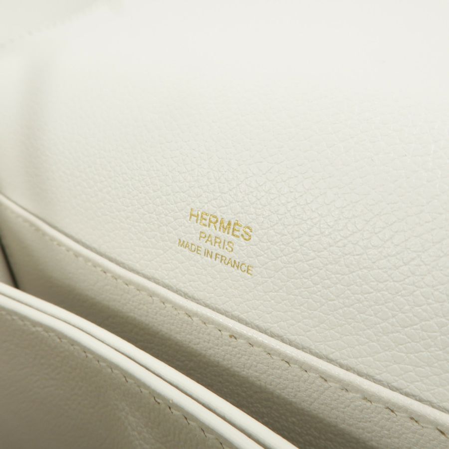 HERMES Evercolor皮革Roulis Mini肩背袋New White-5