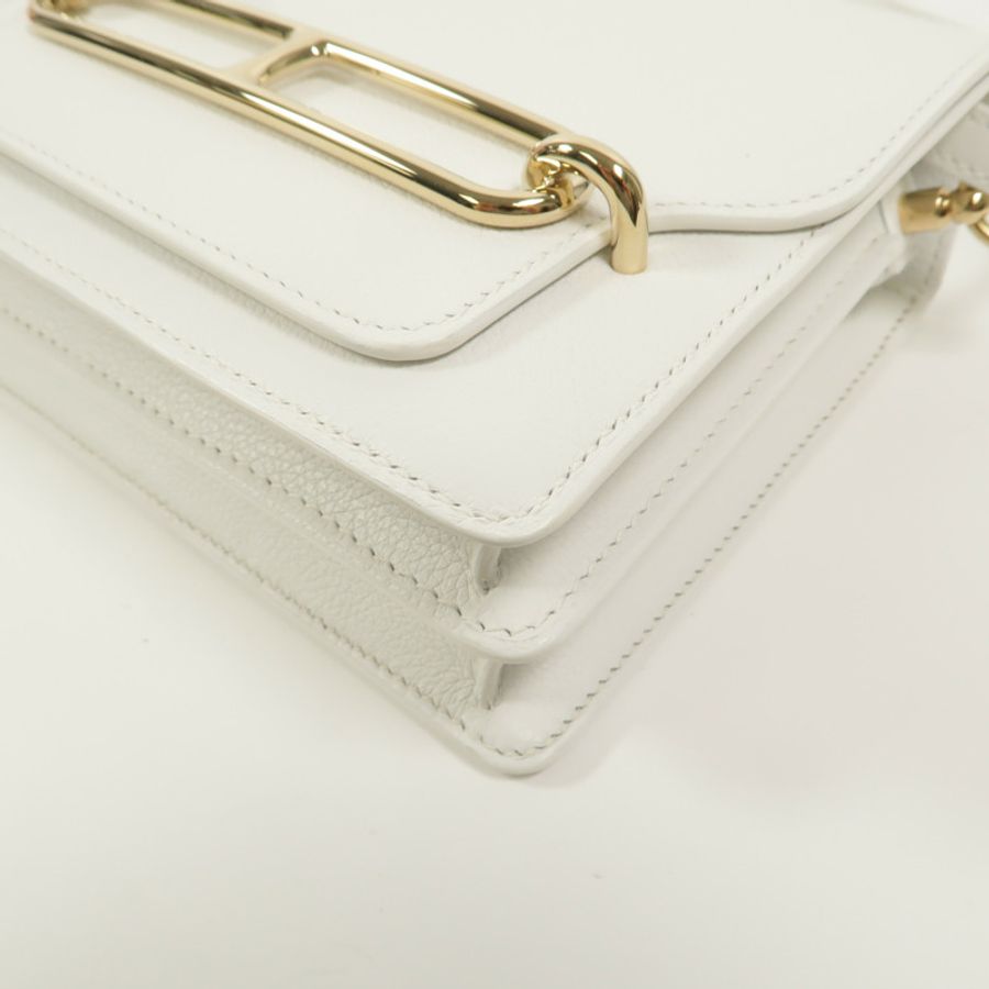 HERMES Evercolor皮革Roulis Mini肩背袋New White-9
