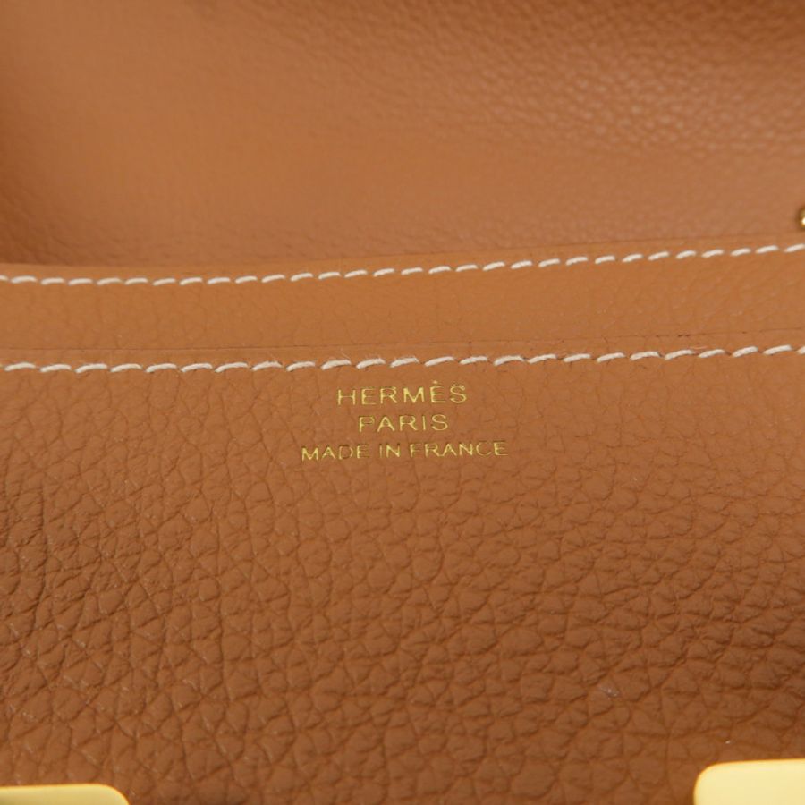 HERMES Evercolor皮革Constance To Go肩背袋Gold-5