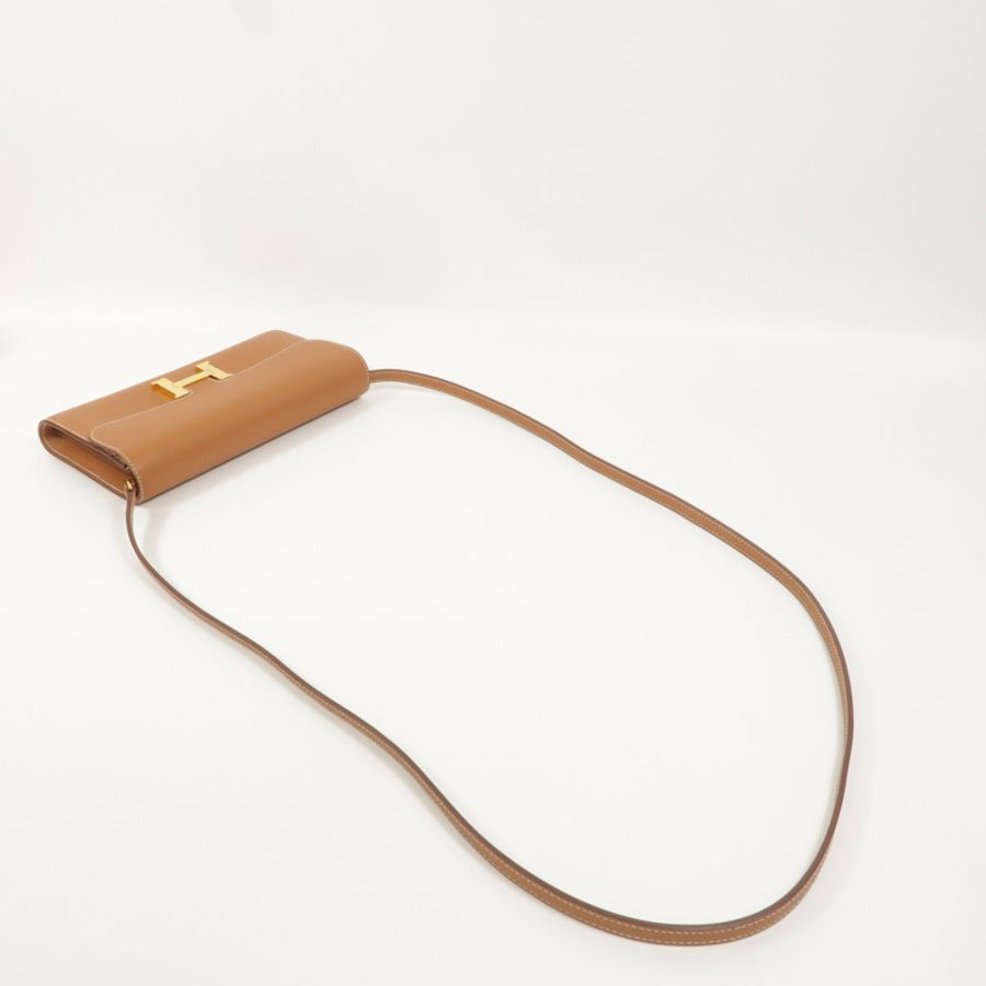 HERMES Evercolor皮革Constance To Go肩背袋Gold-7