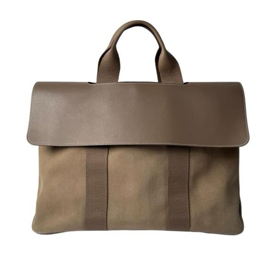 HERMES Valparaiso MM tote 手提包 帆布 托特包 灰褐色 Herbag Zip-0