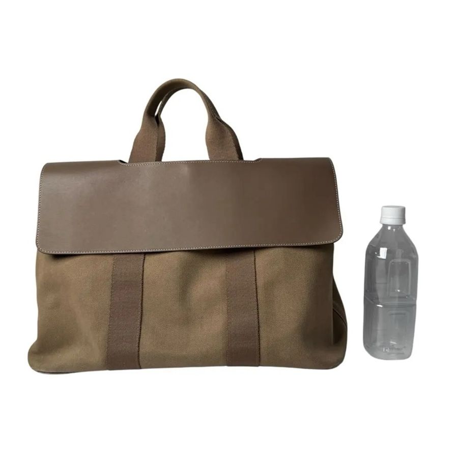 HERMES Valparaiso MM tote 手提包 帆布 托特包 灰褐色 Herbag Zip-9