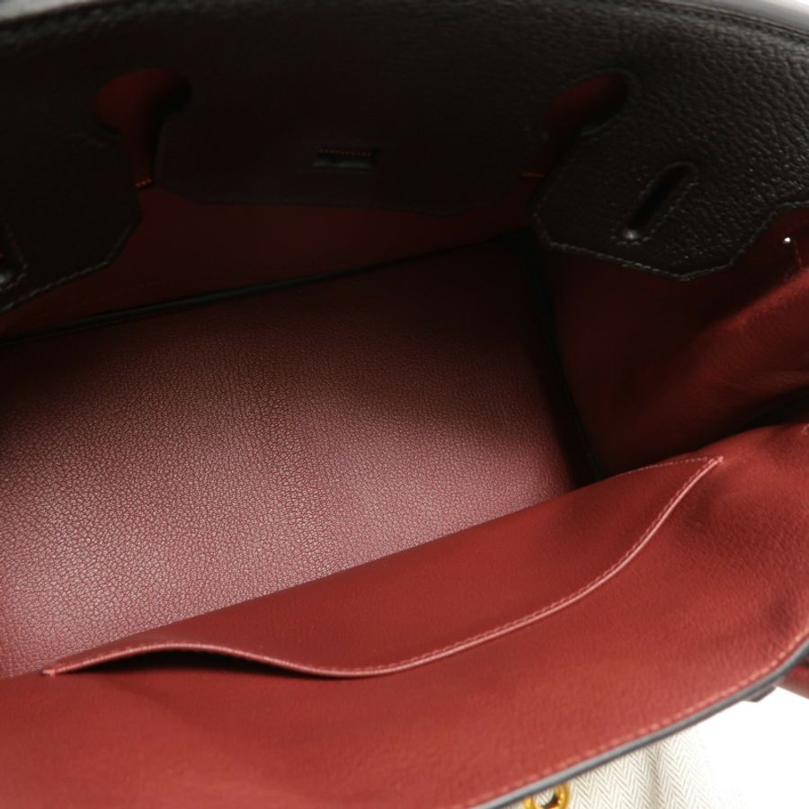 HERMES Chevre皮革Birkin 30 Special Order手挽袋Noir/Rouge H-4