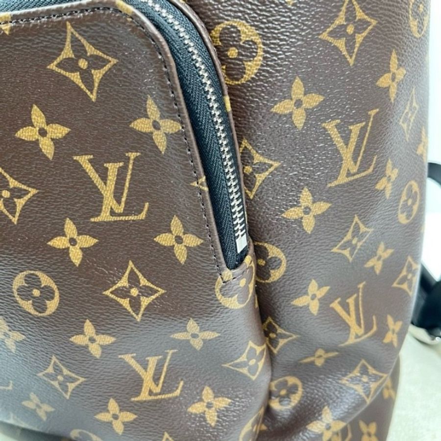 LV路易威登 Zack Macassar 經典Logo圖案印花 老花帆布拼牛皮-12