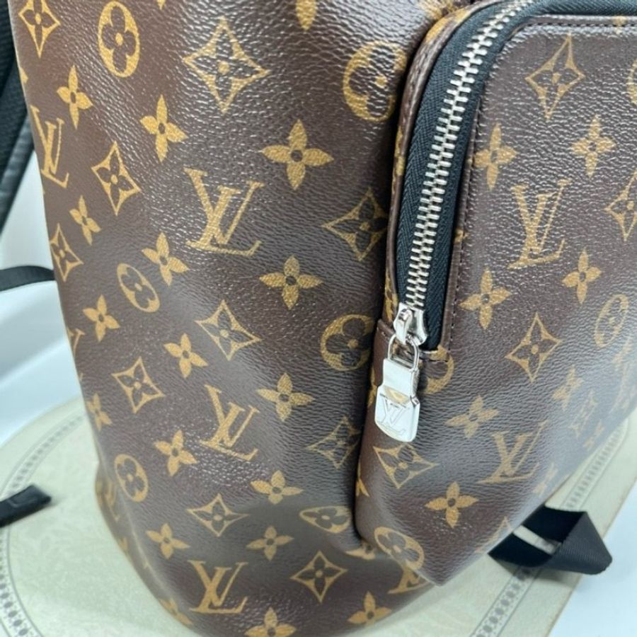 LV路易威登 Zack Macassar 經典Logo圖案印花 老花帆布拼牛皮-15