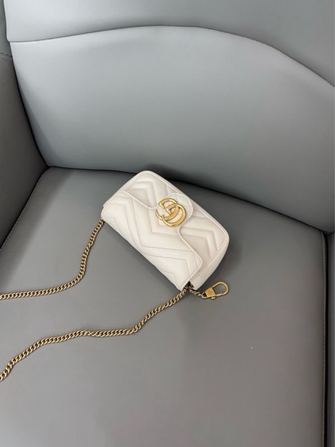 ✨Gucci古馳|marmont馬蒙supermini 白色|98新-5