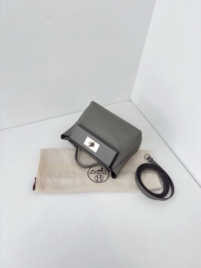 🐎Hermes愛馬仕｜2424 mini OL積雨雲灰銀扣｜99新｜U刻-5