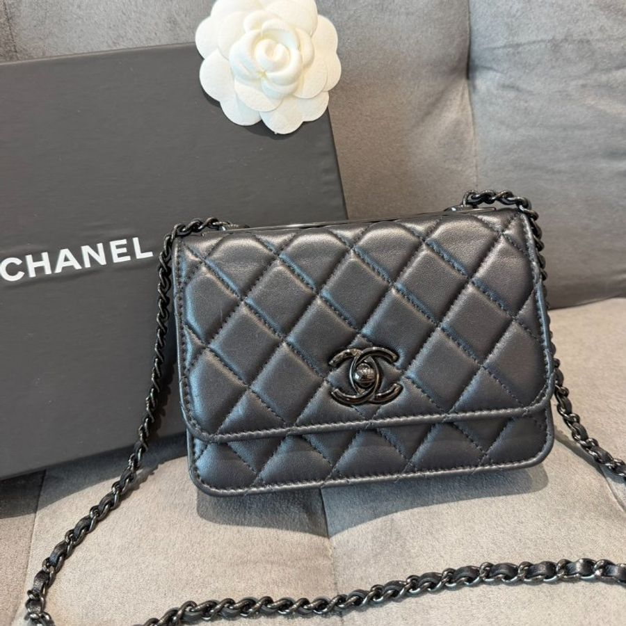 Chanel All black稀有款woc鏈條包-0
