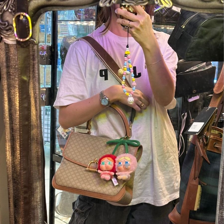 思琳 賽琳 馬蹄扣 凱莉包 老花凱旋門 斜背包 側背包 米花 老花 中古包包 老花凱莉包 凱旋門凱莉 托特包 側肩包罕有 celine vintage kelly horsebit bag-7