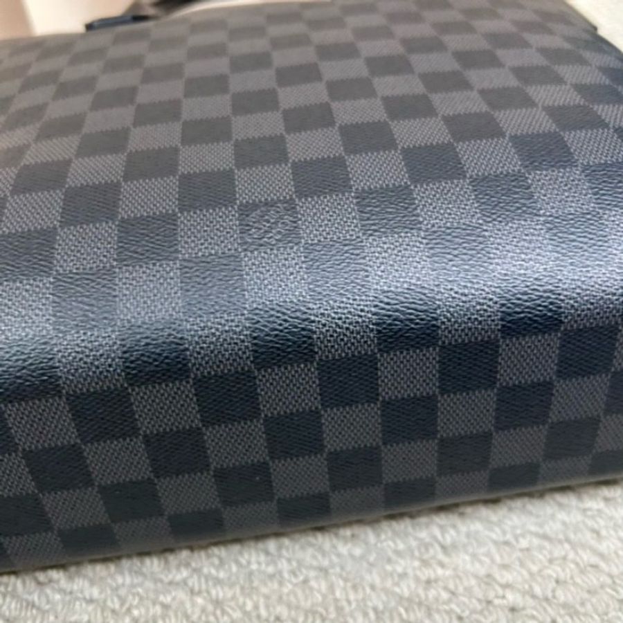 LV路易威登男士黑色棋盤格公文包 無肩帶 經典棋盤格-10