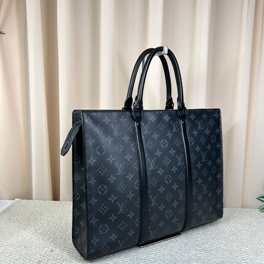 LV路易威登黑色老花手提公文包-3