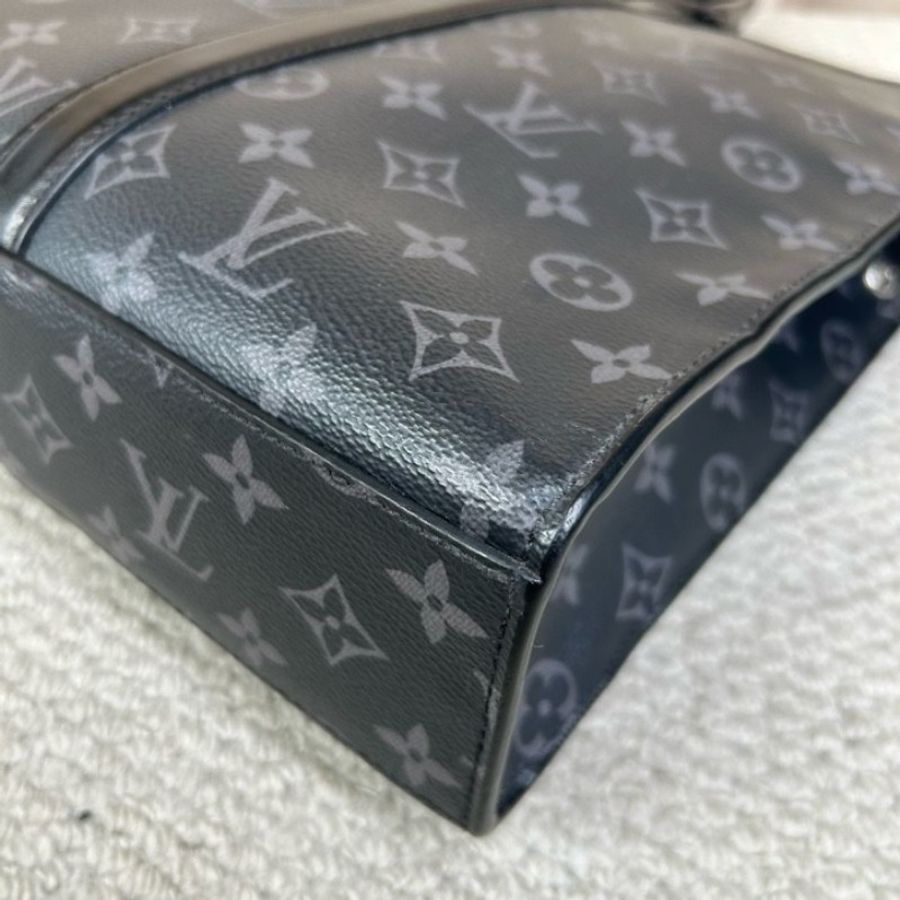 LV路易威登黑色老花手提公文包-8