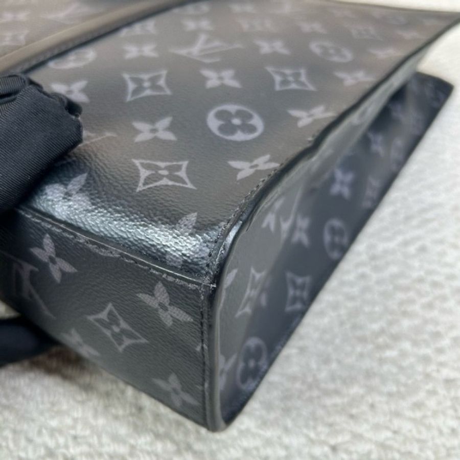 LV路易威登黑色老花手提公文包-9