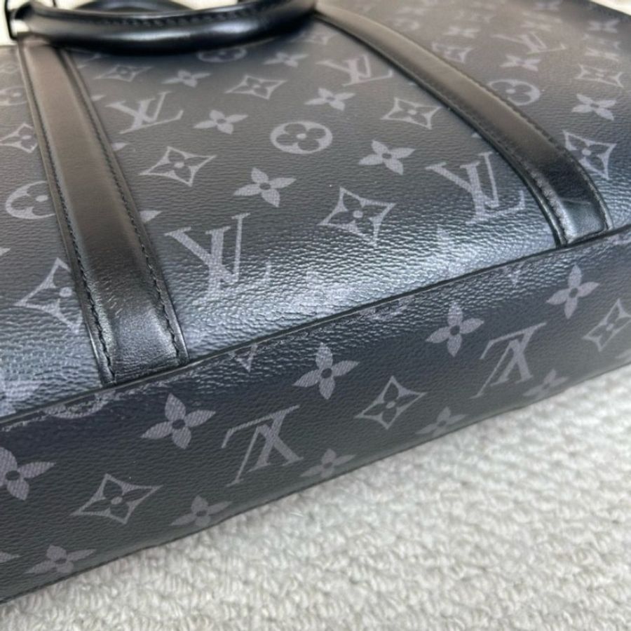 LV路易威登黑色老花手提公文包-11