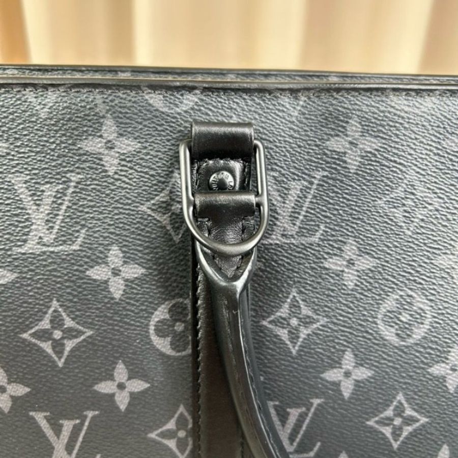 LV路易威登黑色老花手提公文包-12