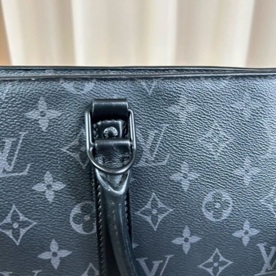 LV路易威登黑色老花手提公文包-19
