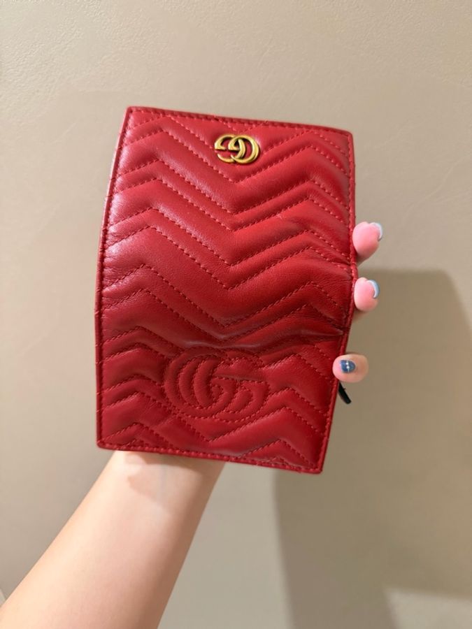 GUCCI Marmont 紅色短夾-3
