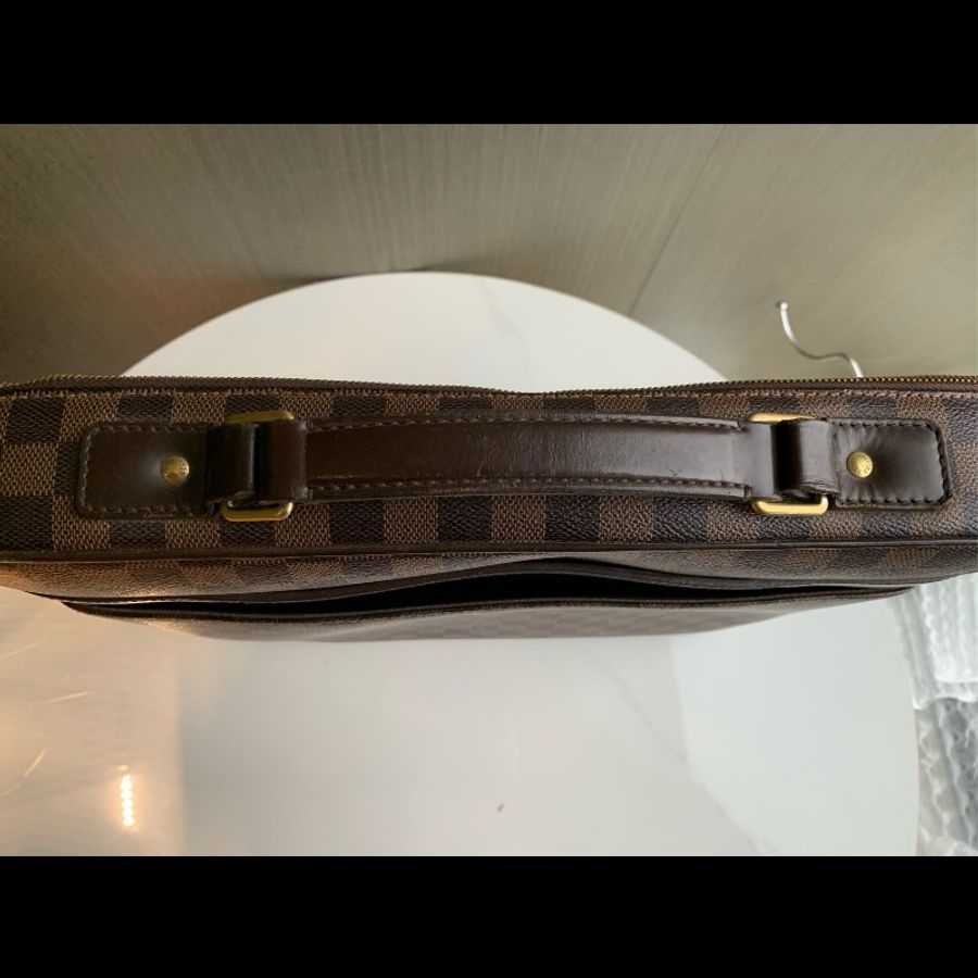 LV 棕色棋盤格 電腦公事包-7