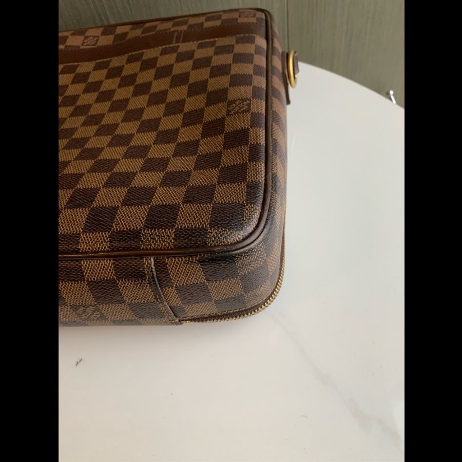 LV 棕色棋盤格 電腦公事包-14