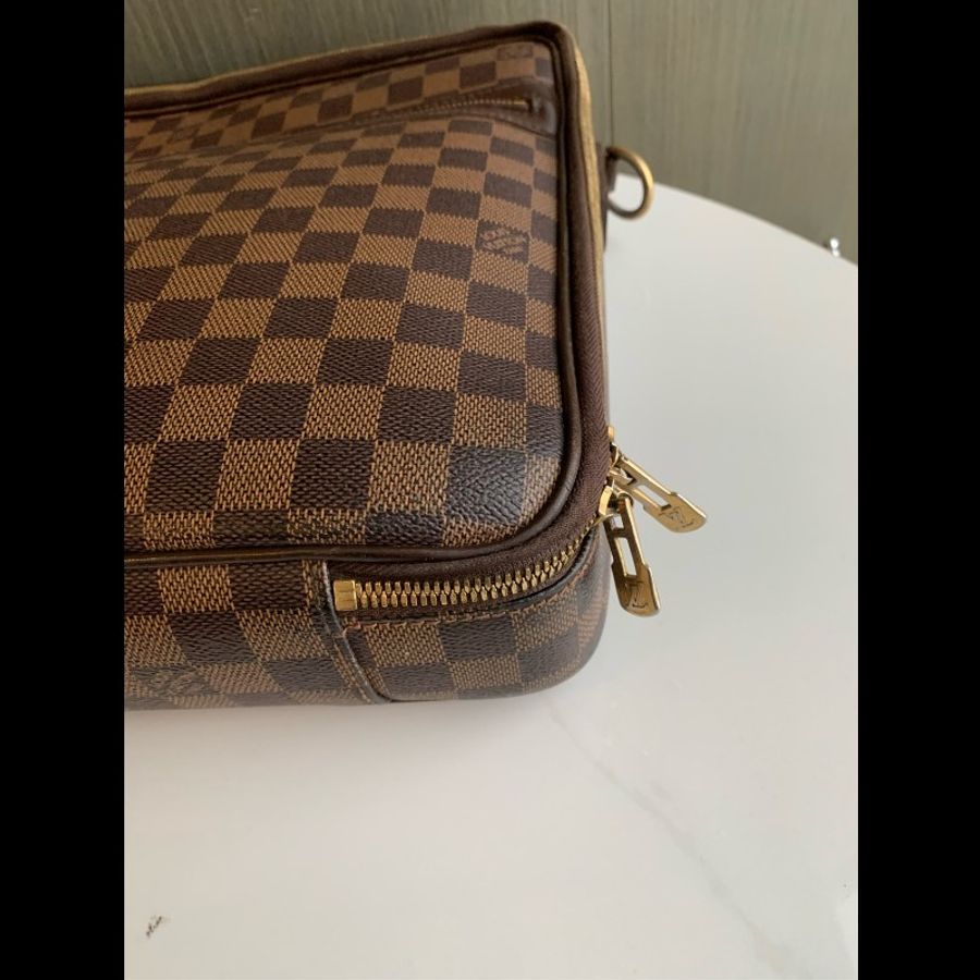 LV 棕色棋盤格 電腦公事包-16