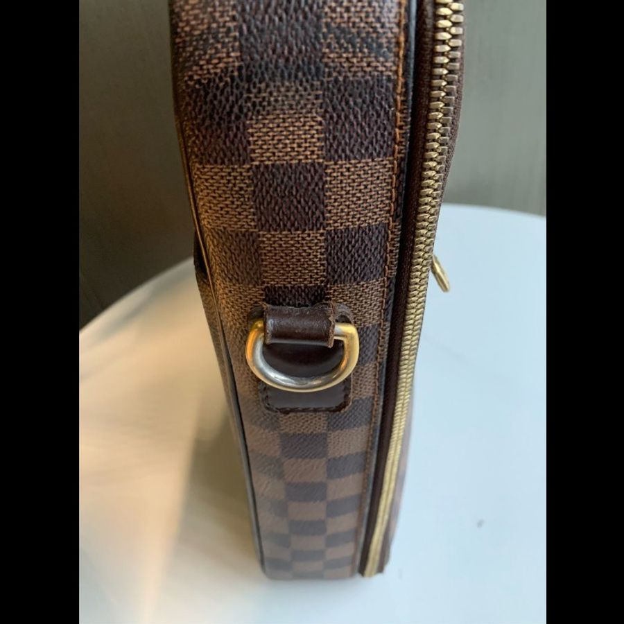 LV 棕色棋盤格 電腦公事包-17
