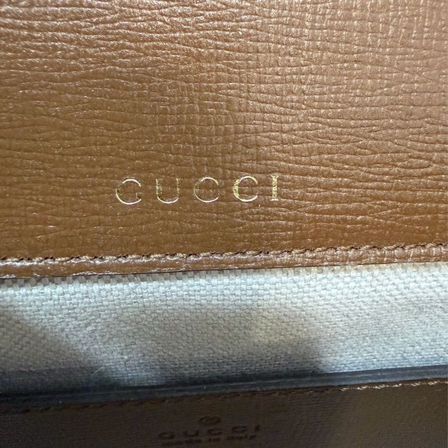 GUCCI 658574 1955 MINI Horsebit 咖啡皮帶綠紅綠織帶 手拿包馬銜包肩背包斜背包-34