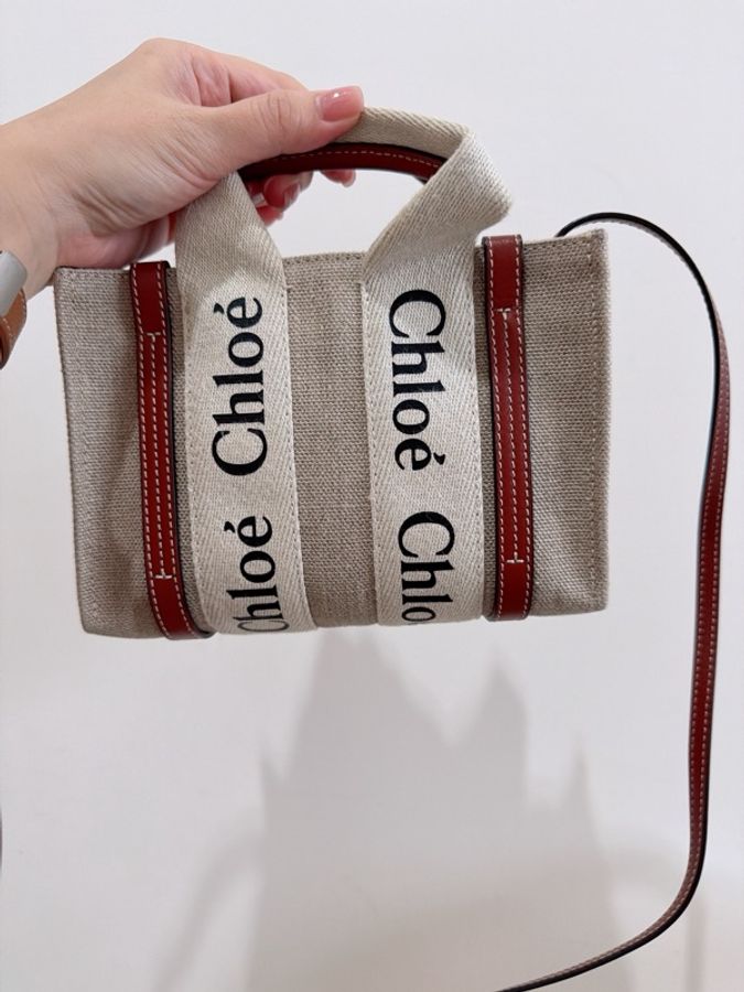 Chloe mini woody tote焦糖色-6